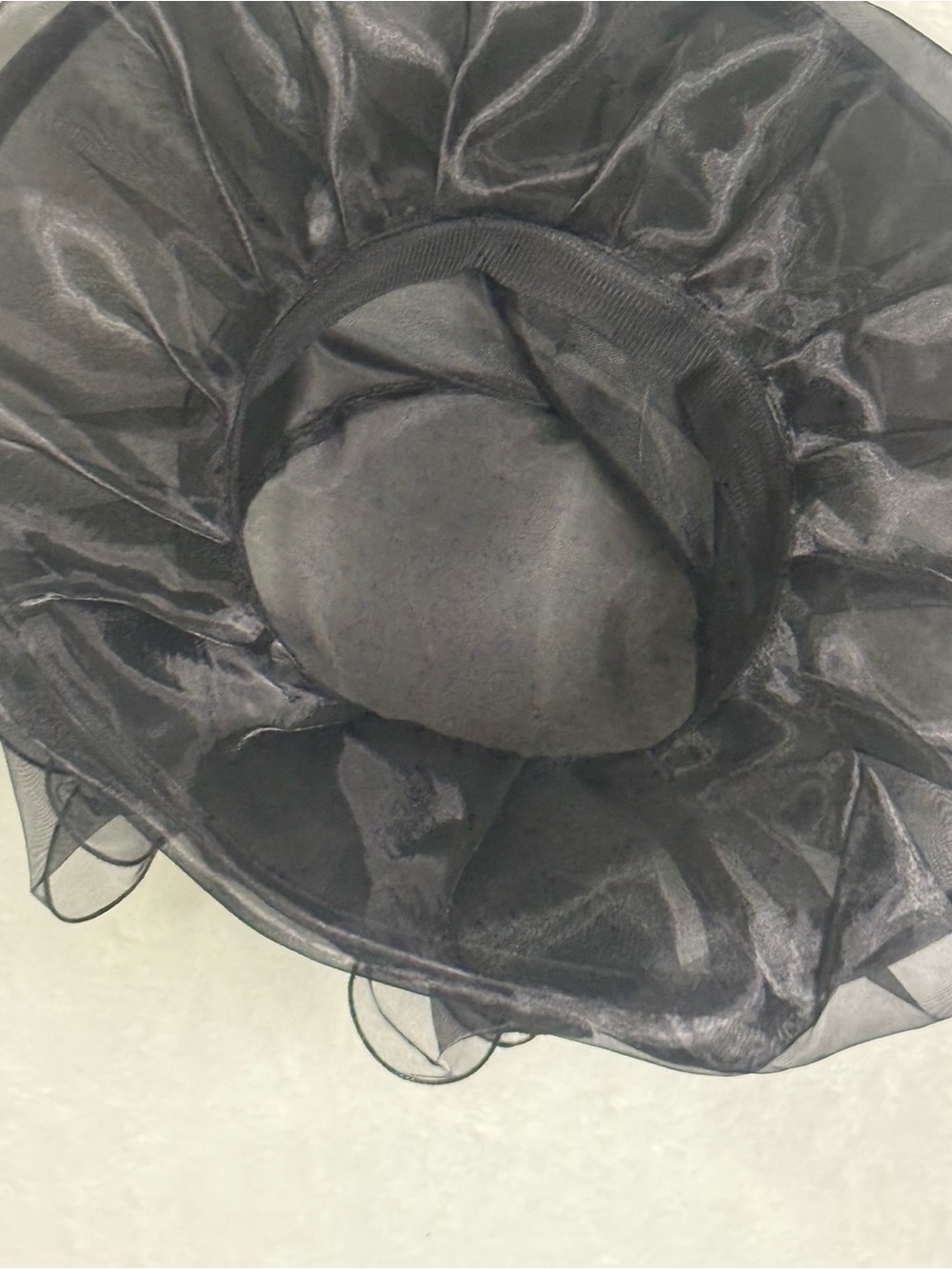 Black Sheer Organza Wide-Brim Fascinator Fashion Hat